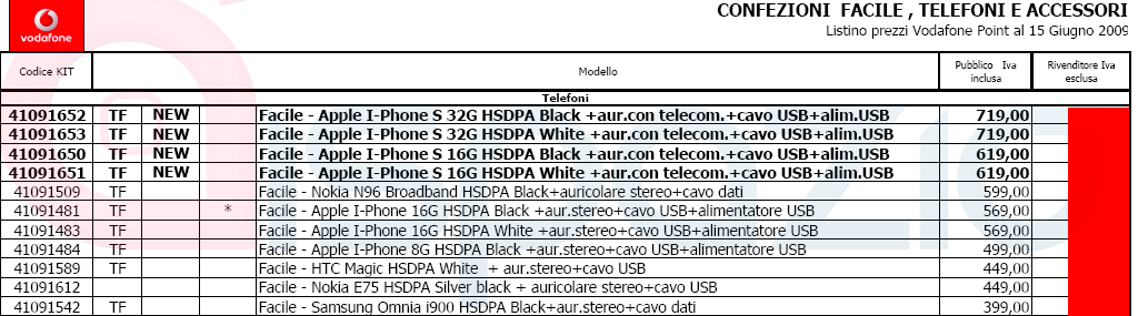 prezzi vodafone iphone 3g s prezzi vodafone iphone 3g s