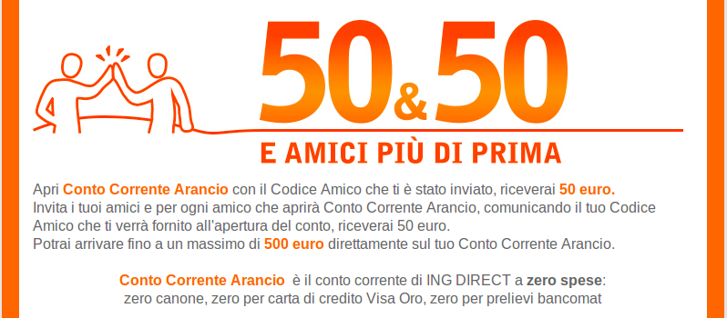 Con il conto corrente a zero spese di ing direct puoi avere 500 euro ... Conto corrente a spese zero