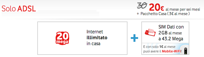 ... sei mesi sull’offerta solo ADSL di Vodafone Italia » SosTariffe.it