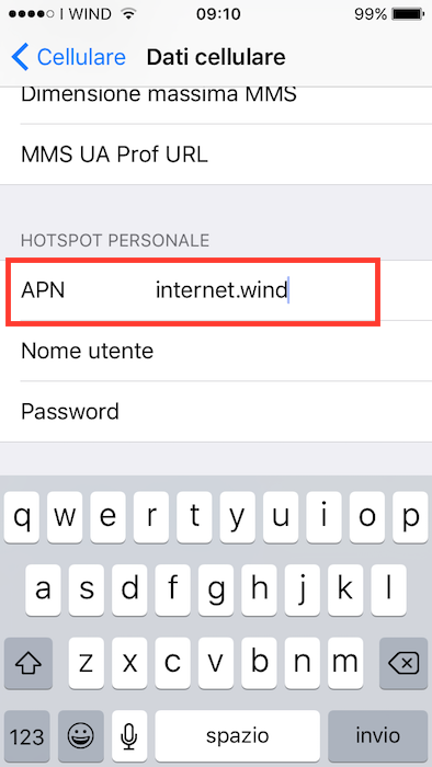 Come configurare Internet Vodafone su iPhone/iPad