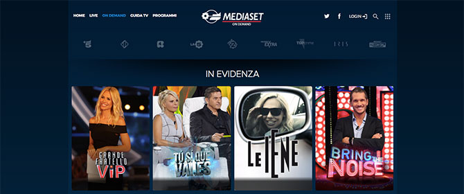 video mediaset on demand