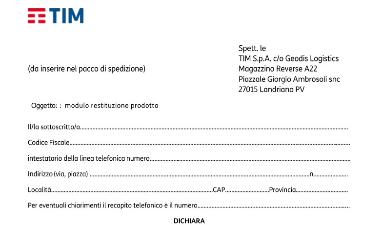 Disdetta Timvision Download Modulo Recesso Online